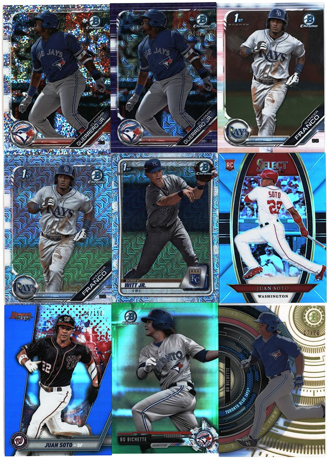 Modern Sports Cards - 2010-2020 Topps, Bowman, & More Superstar and Prospect Rookie Card Collection Franco, Bichette, Soto, Guerrero Jr., Witt (125+)