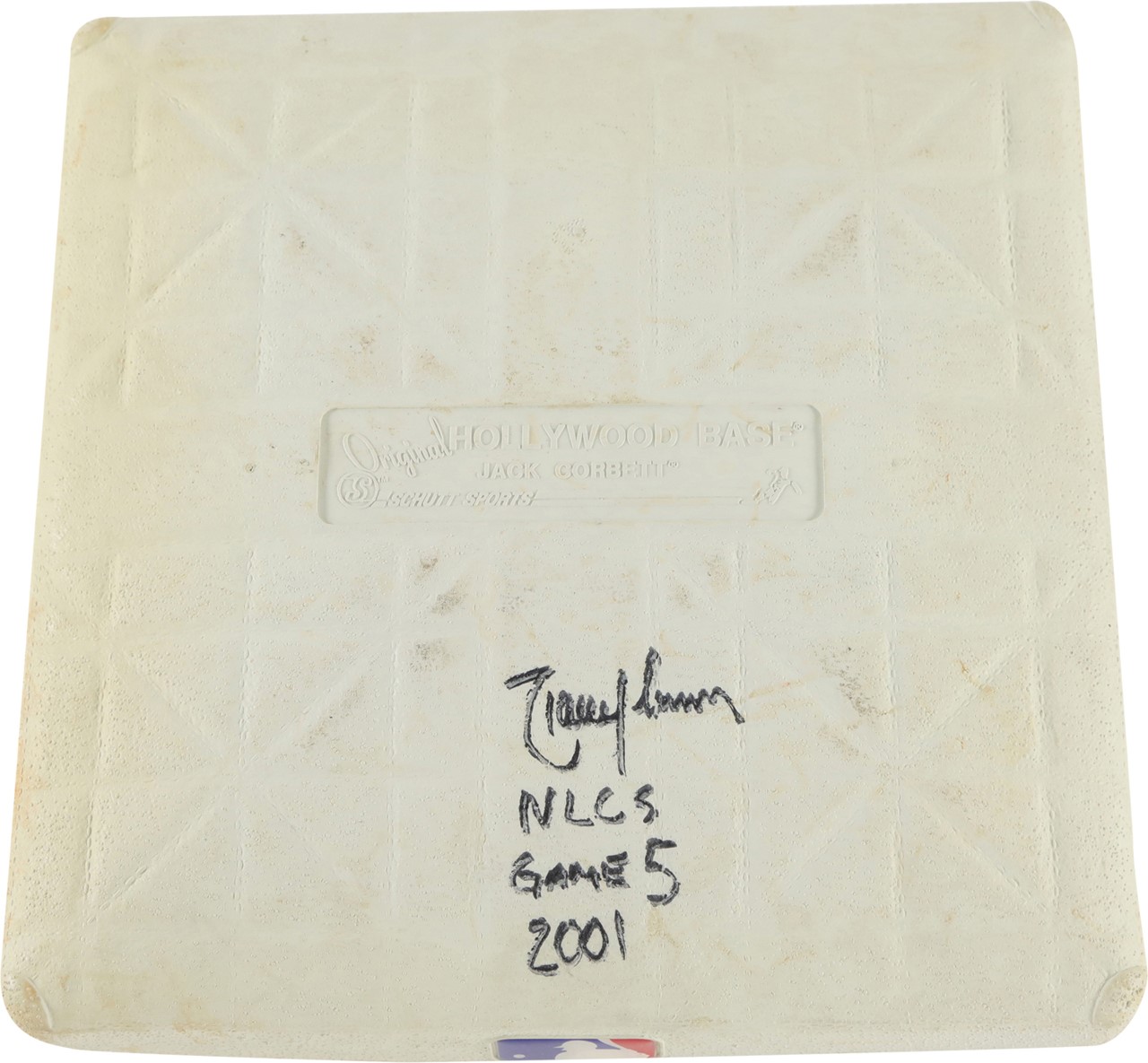 - 2001 NLCS Game 5 Randy Johnson Signed Game Used Base (MLB & Steiner)