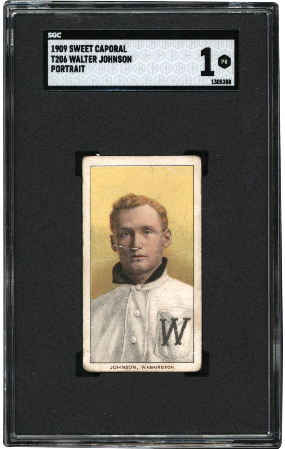 - 1909-11 T206 Walter Johnson Portrait Sweet Caporal 150 Card SGC PR 1