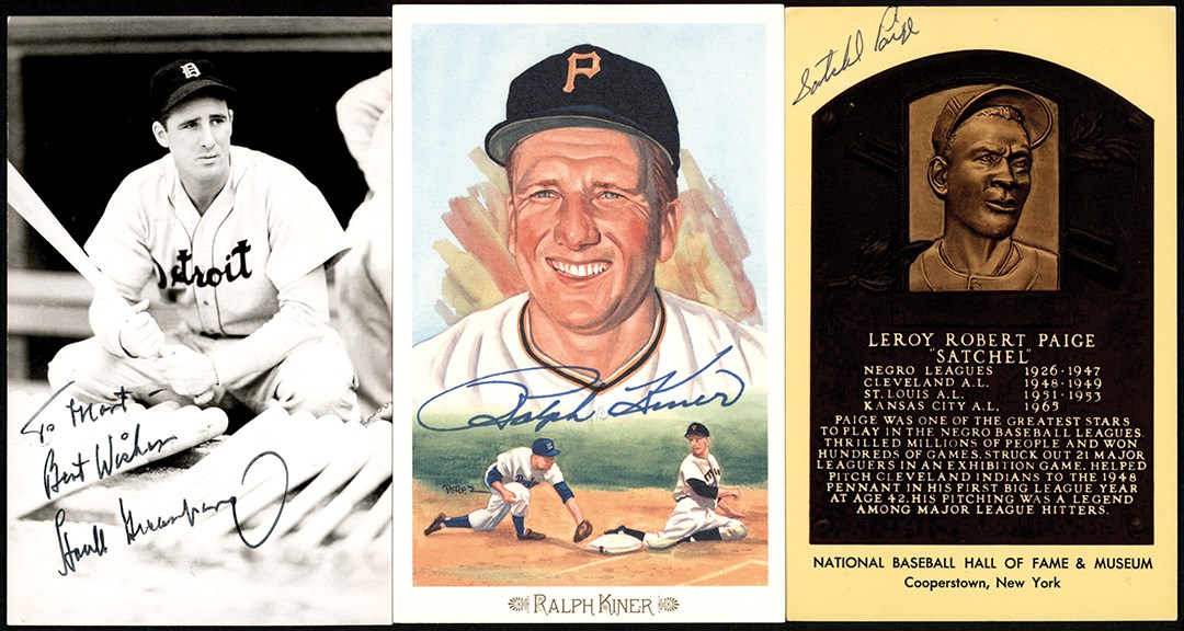 Baseball Hall of Fame Signature Collection (8) w/Paige & Greenberg