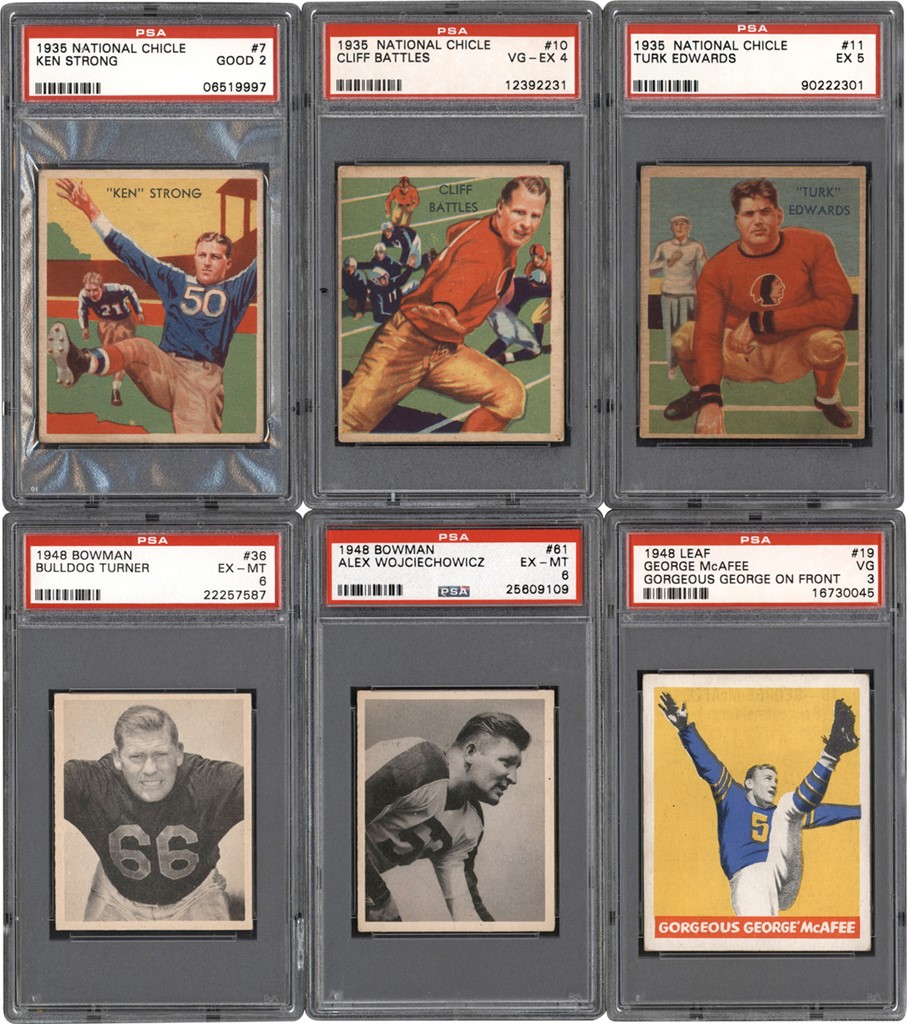 - 1935-1948 National Chicle, Bowman, & Leaf PSA Graded HOF Collection (6)