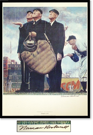 Norman Rockwell Signed Tough Call Print