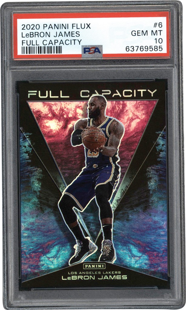 - 020 Panini Flux Basketball #6 LeBron James Full Capacity Card PSA GEM MINT 10 (Pop 1 of 1 Highest Graded)