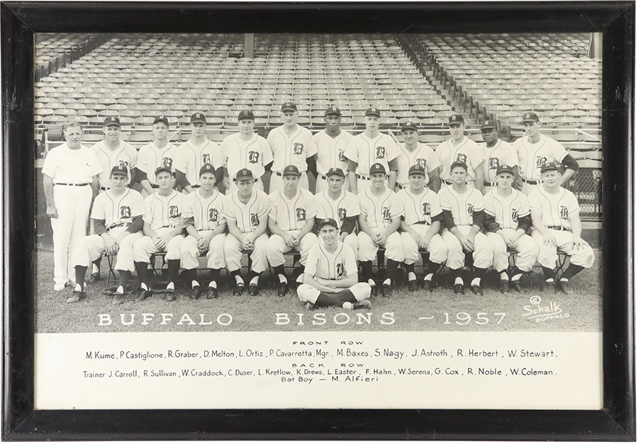 Baseball Memorabilia - 1957 Buffalo Bisons Team Photograph