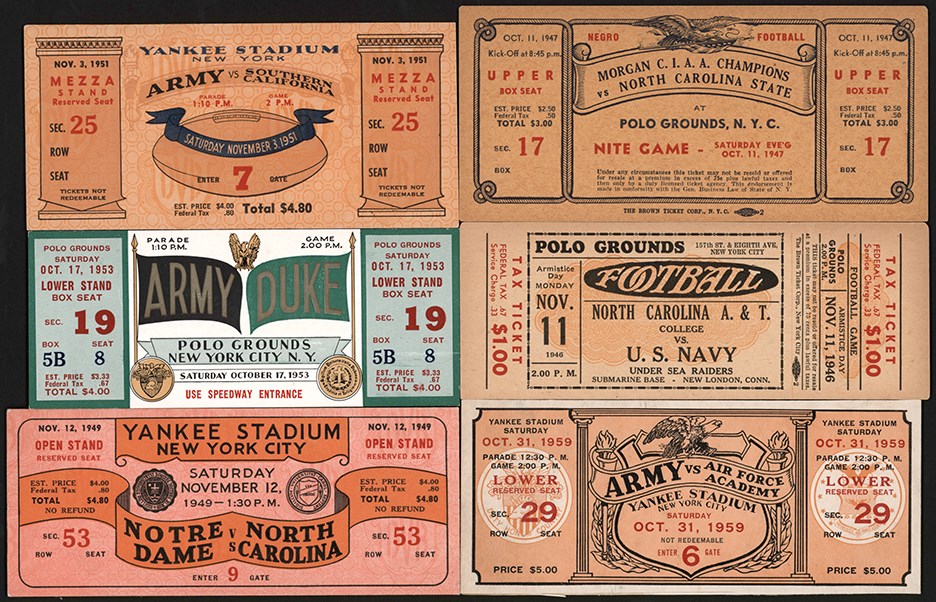 - 1930-1969 College Football Full Proof Ticket Collection (25)