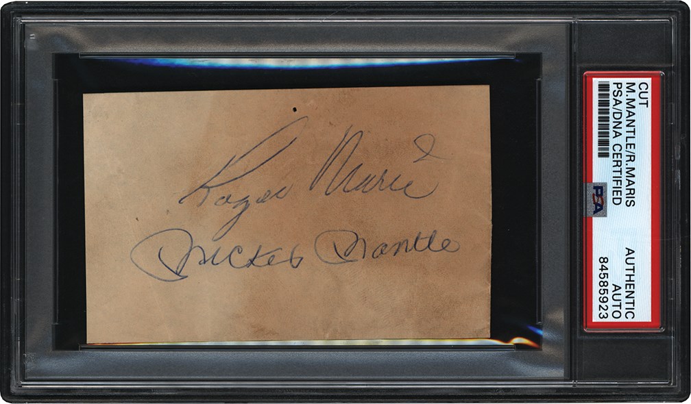 Mantle and Maris - Roger Maris & Mickey Mantle Dual Autograph (PSA)