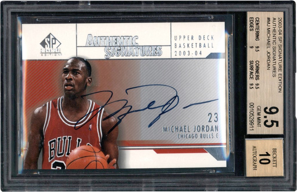 - 003-2004 SP Signature Edition Authentic Signatures #MJ Michael Jordan Autograph Card BGS GEM MINT 9.5 - Auto 10
