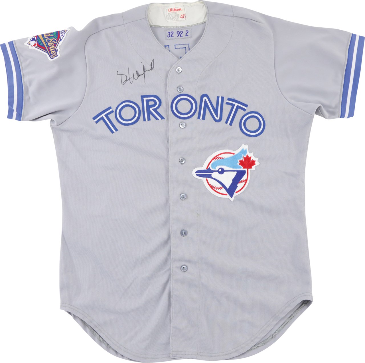 - 1992 Dave Winfield World Series Toronto Blue Jays Signed Game Worn Jersey