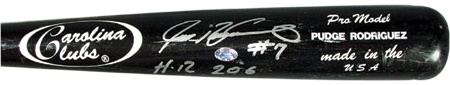 Bats - 2002 Ivan Rodriguez Autographed Home Run #206 Game Used Bat (34”)