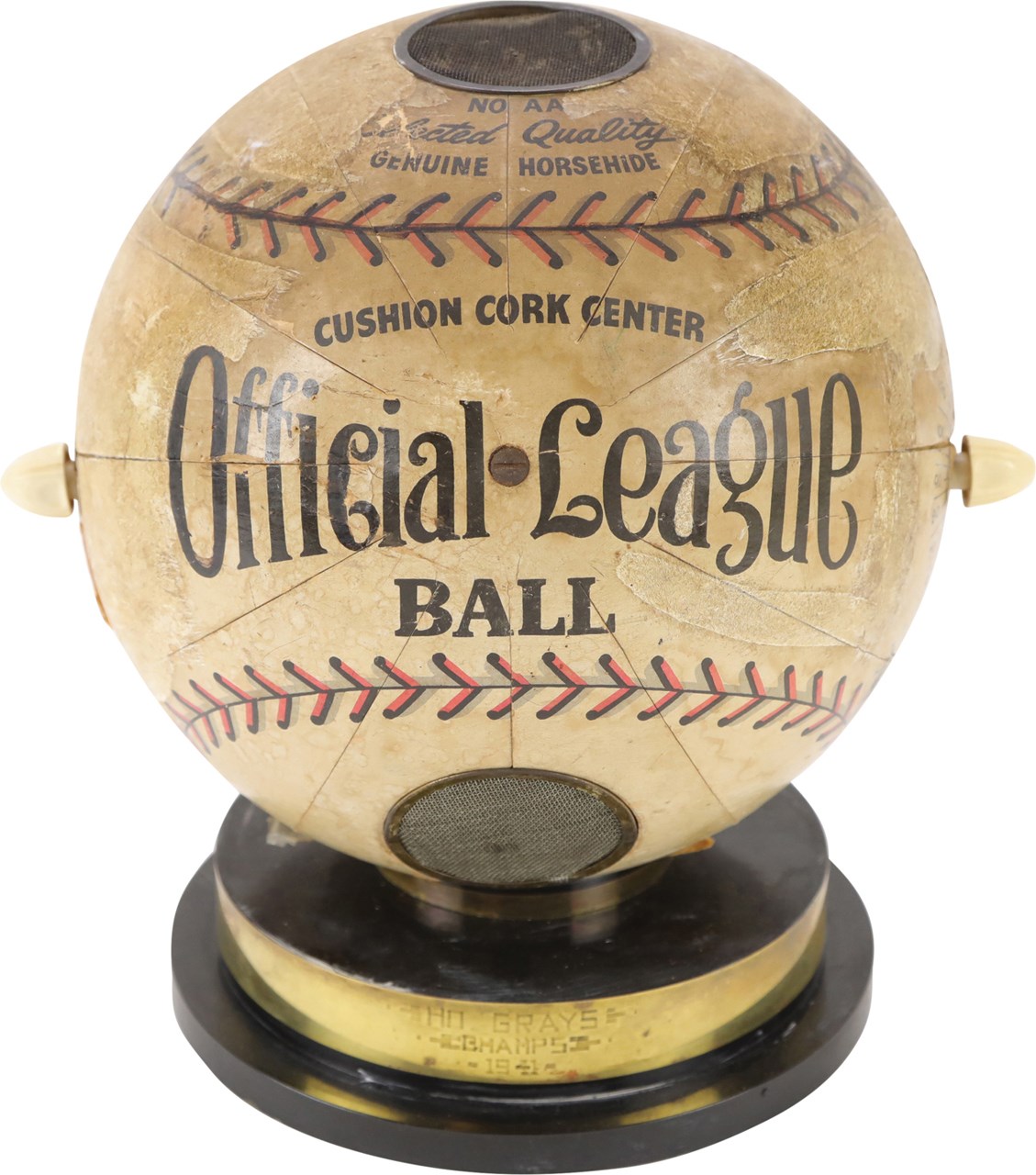 Baseball Memorabilia - 1941 Homestead Grays Negro League Championship "Radio" Trophy Attributed to HOFer Raymond Brown
