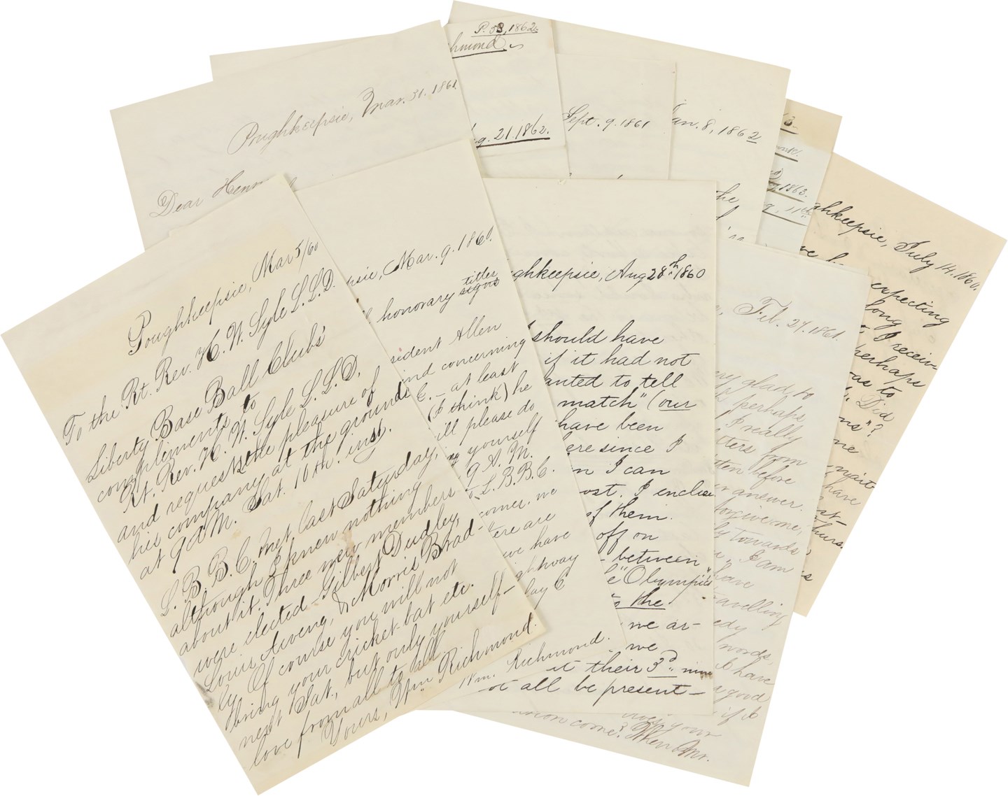 - Significant Archive of Civil War Baseball Letters (1860-1863)