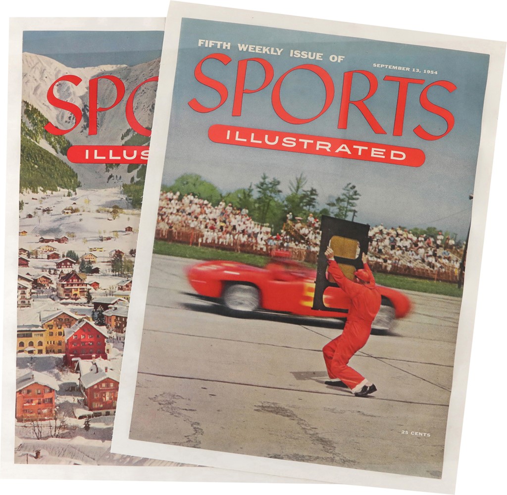 - Pair of Original 1954 "Sports Illustrated" Linen-Backed Advertising Posters