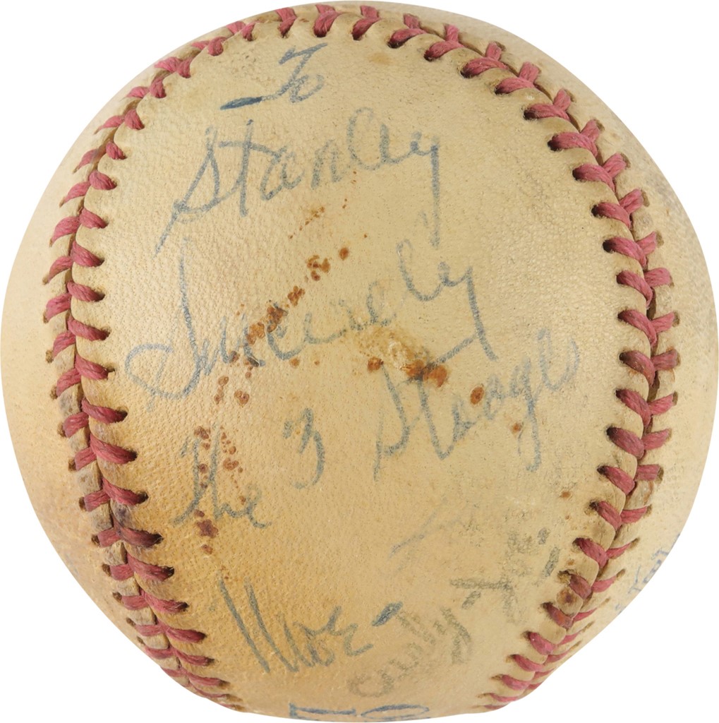- Three Stooges Signed Baseball (JSA) - Only Known Example