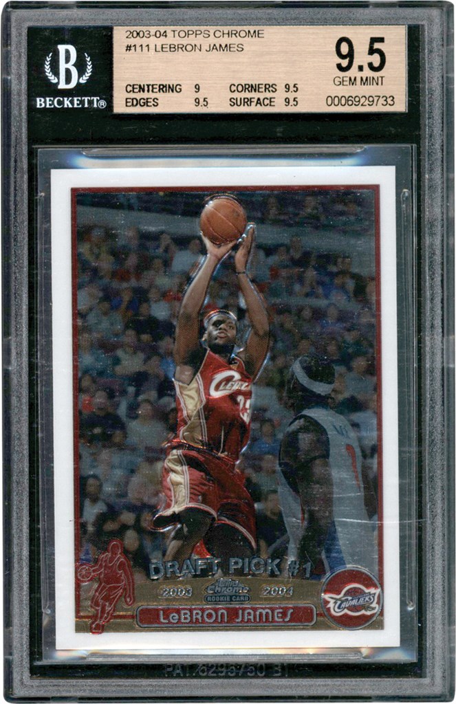 003-2004 Topps Chrome Basketball #111 LeBron James Rookie Card BGS GEM MINT 9.5