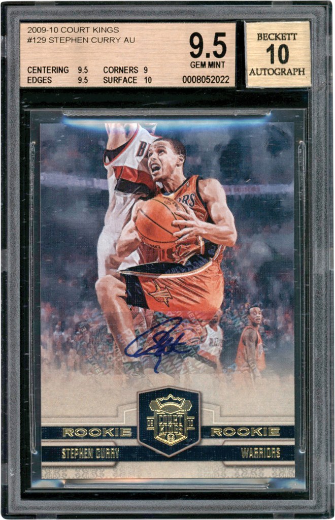 009-2010 Court Kings #129 Stephen Curry Rookie Autograph Card #480/649 BGS GEM MINT 9.5 - Auto 10