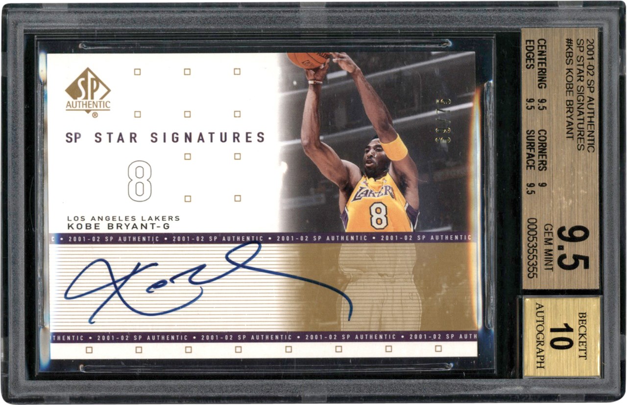 - 001-2002 SP Authentic Star Signatures #KBS Kobe Bryant Autograph Card #69/75 BGS GEM MINT 9.5 - Auto 10