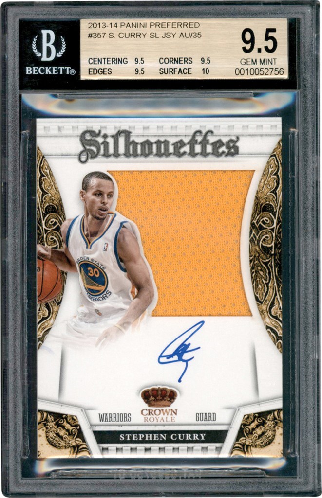 Modern Sports Cards - 013-2014 Panini Preferred #357 Stephen Curry Game Used Jersey Autograph Card #15/35 BGS GEM MINT 9.5 - Auto 10 (True Gem+)