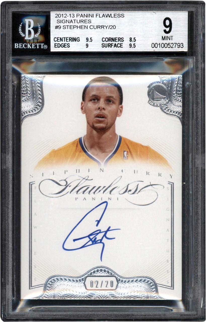 012-13 Panini Flawless Signatures #9 Stephen Curry Autograph Card #2/20 BGS MINT 9 - Auto 10