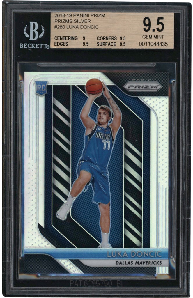 - 018-2019 Panini Prizm Silver #280 Luka Doncic Rookie Card BGS GEM MINT 9.5