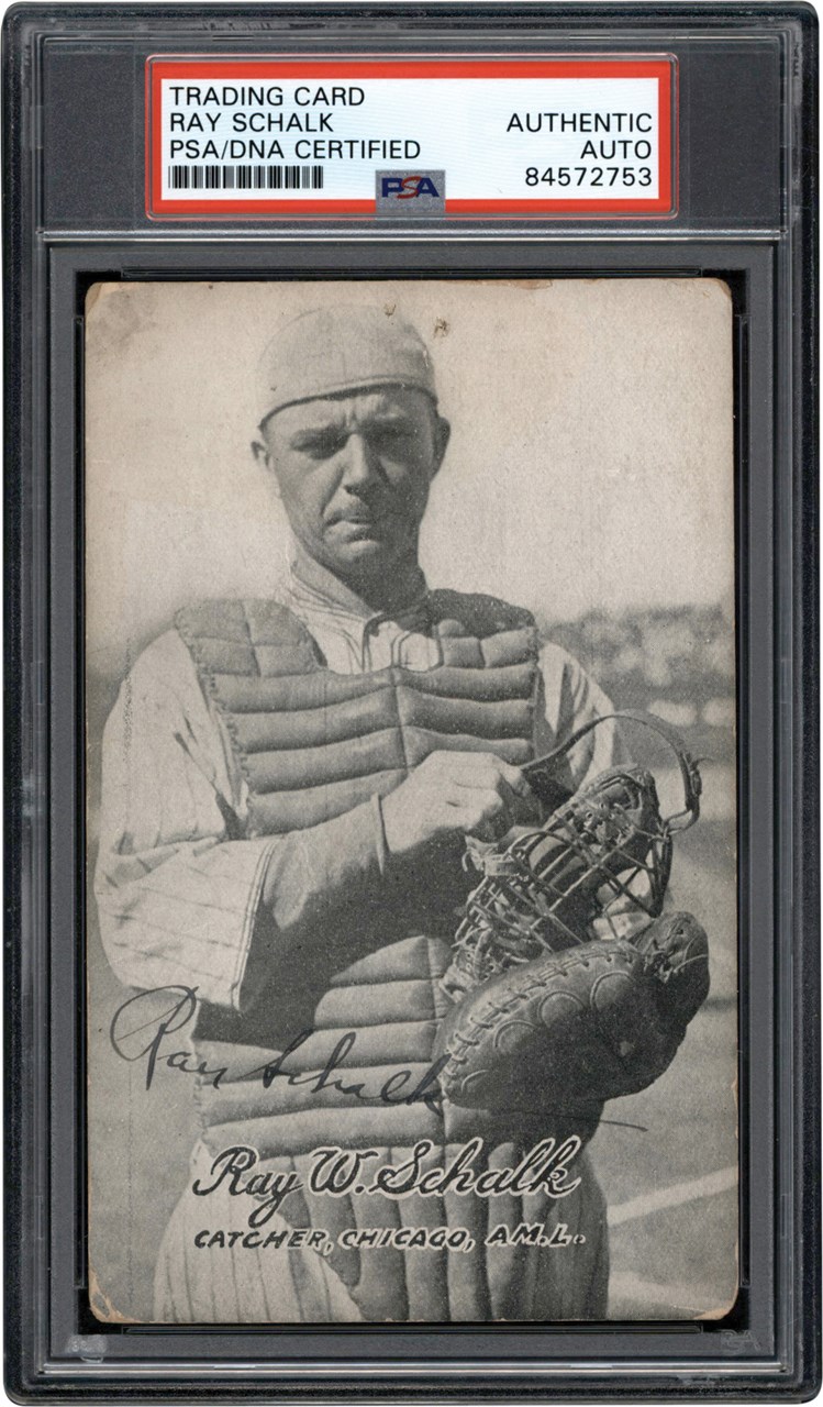 Baseball Autographs - 1921 Exhibits Ray Schalk Signed Card (PSA)