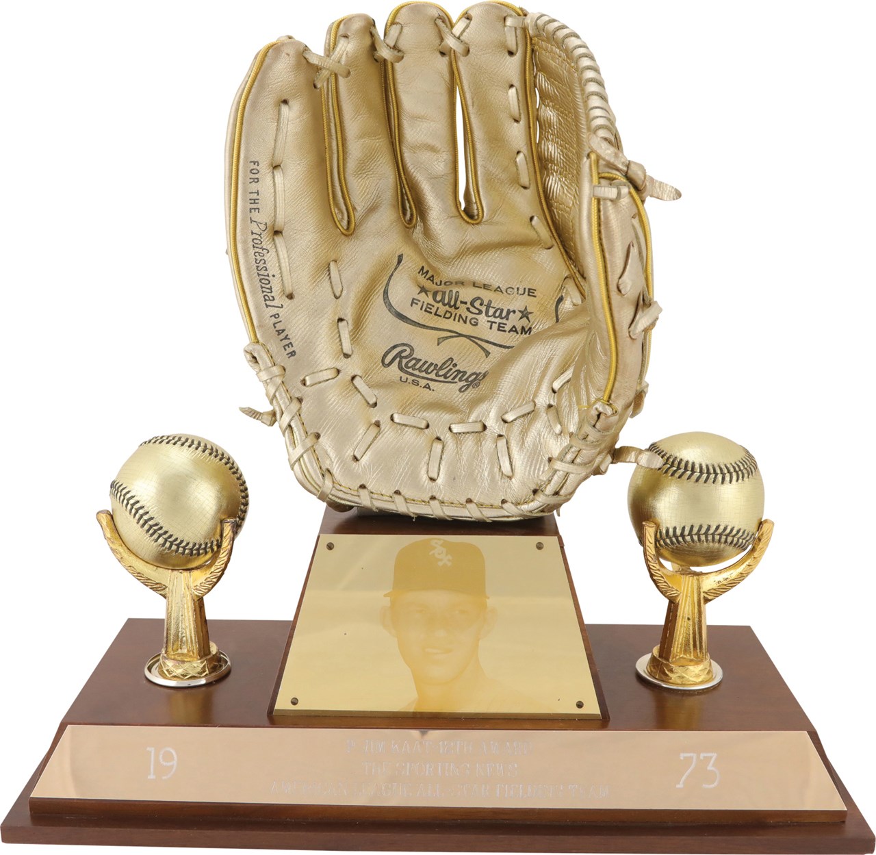 Sports Rings And Awards - 1973 Jim Kaat Rawlings Gold Glove Award