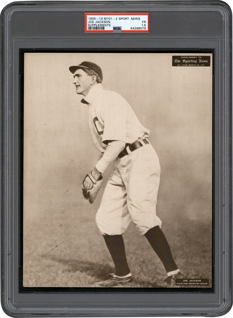 Baseball and Trading Cards - 1909-1913 M101-2 Sporting News Supplement Joe Jackson PSA FR 1.5 (Pop 1 of 1 - Highest Graded)