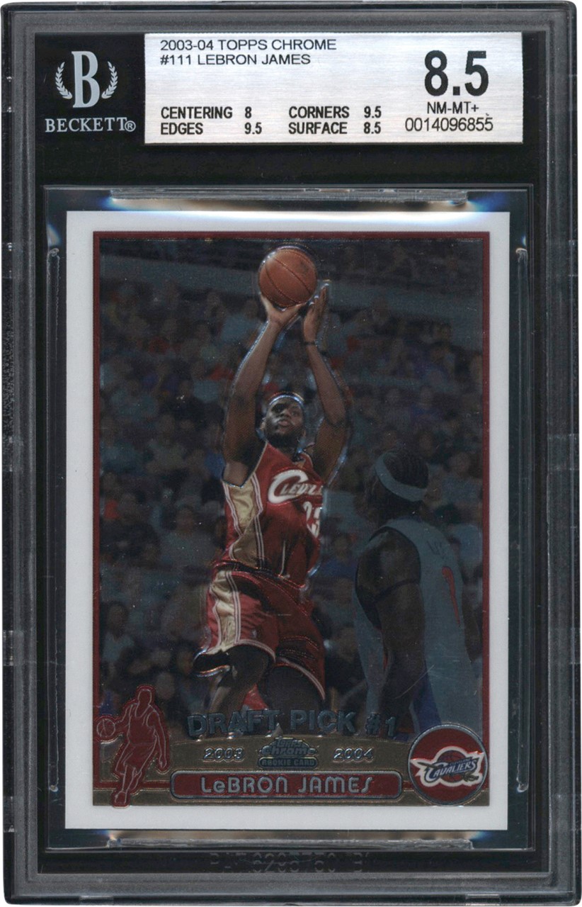 Modern Sports Cards - 003 Topps Chrome Basketball #111 LeBron James Rookie Card BGS NM-MT+ 8.5