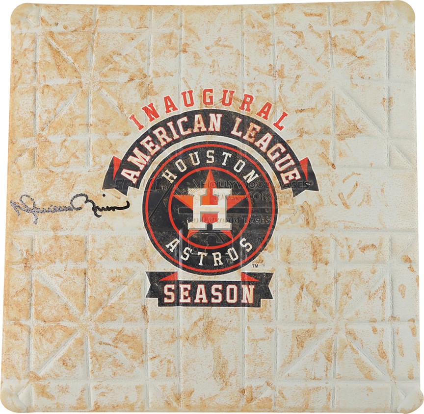 - 9/27/13 Mariano Rivera Yankees vs. Astros Signed Game Used Base from One of his Final Games (Steiner & MLB)