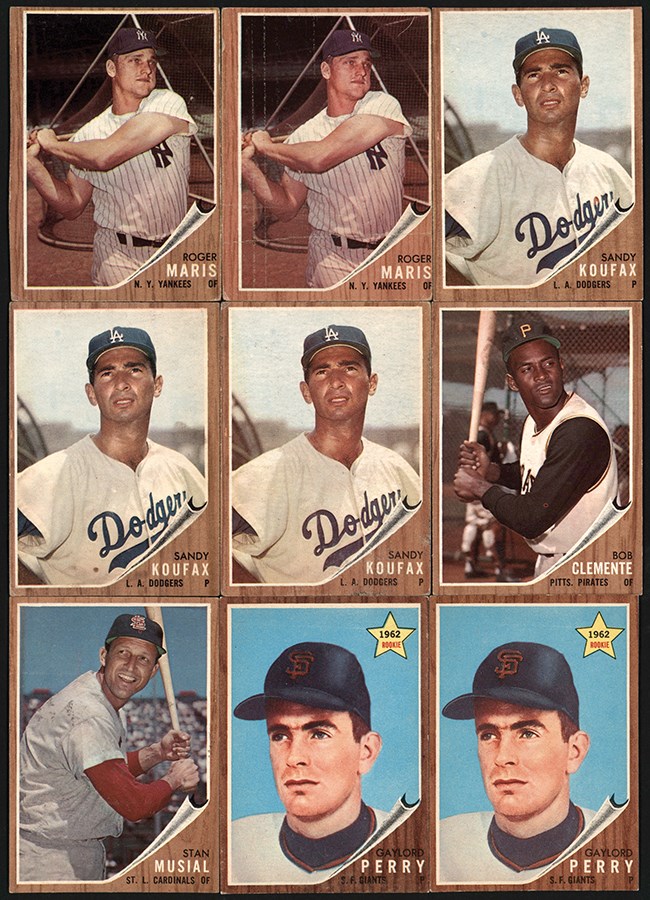 - 1962 Topps Baseball Hoard (1105) w/Hall of Famers