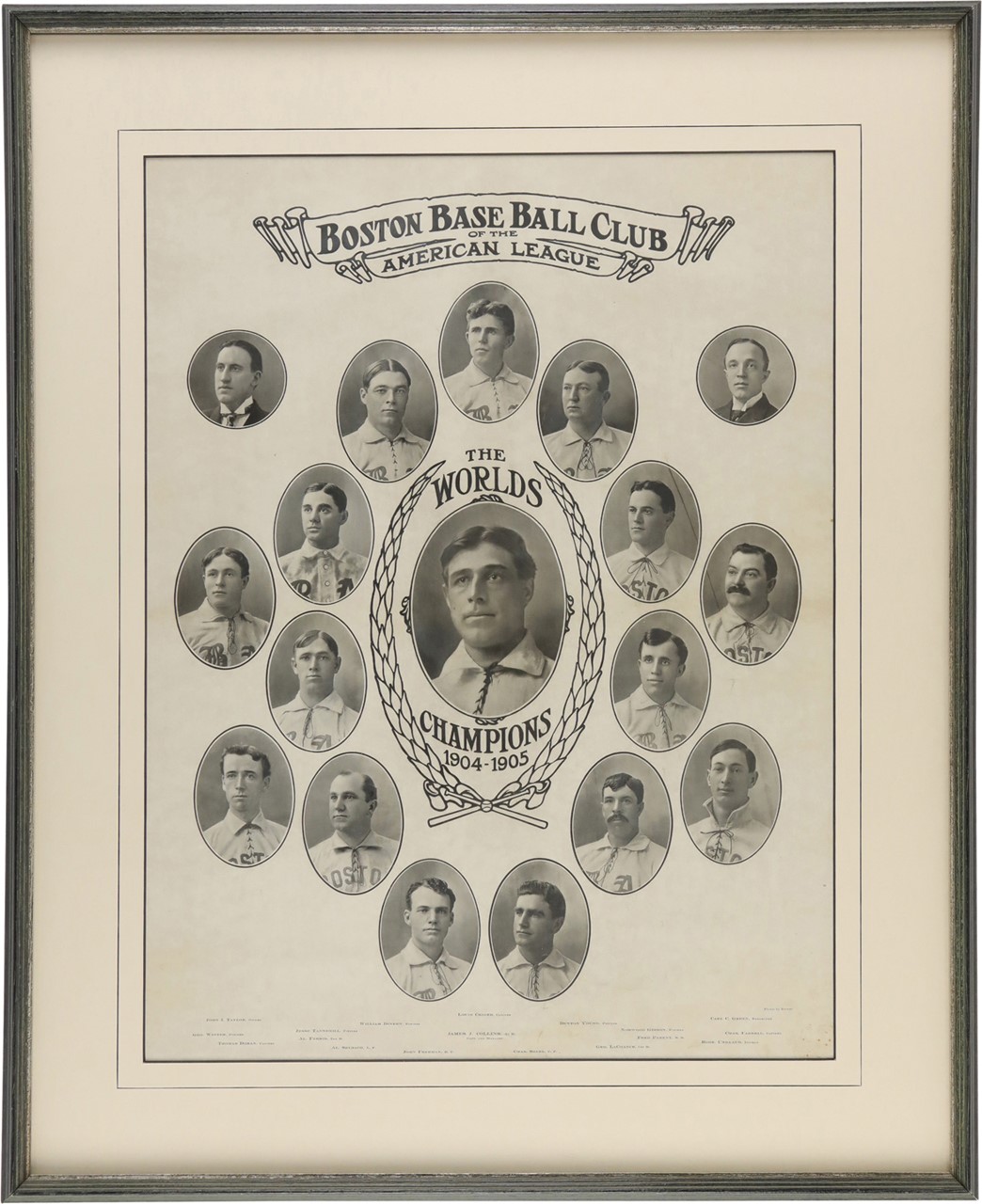 Vintage Sports Photographs - 1904-1905 Boston Baseball Club Team Composite Print by Carl Horner