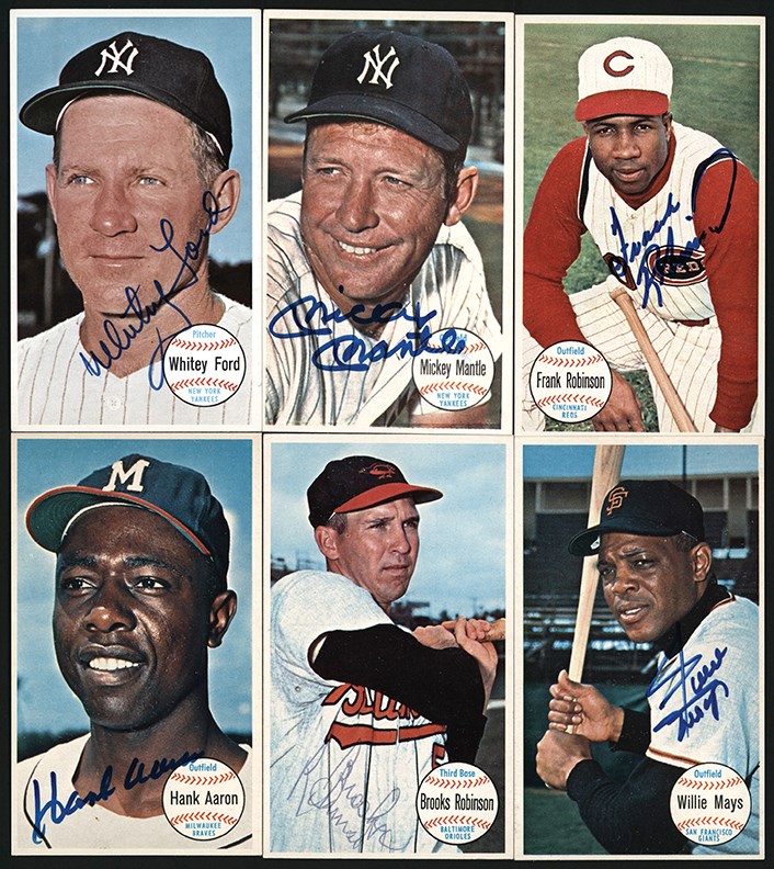 - Signed 1964 Topps Giants Collection (13) w/Mantle, Aaron, & Mays