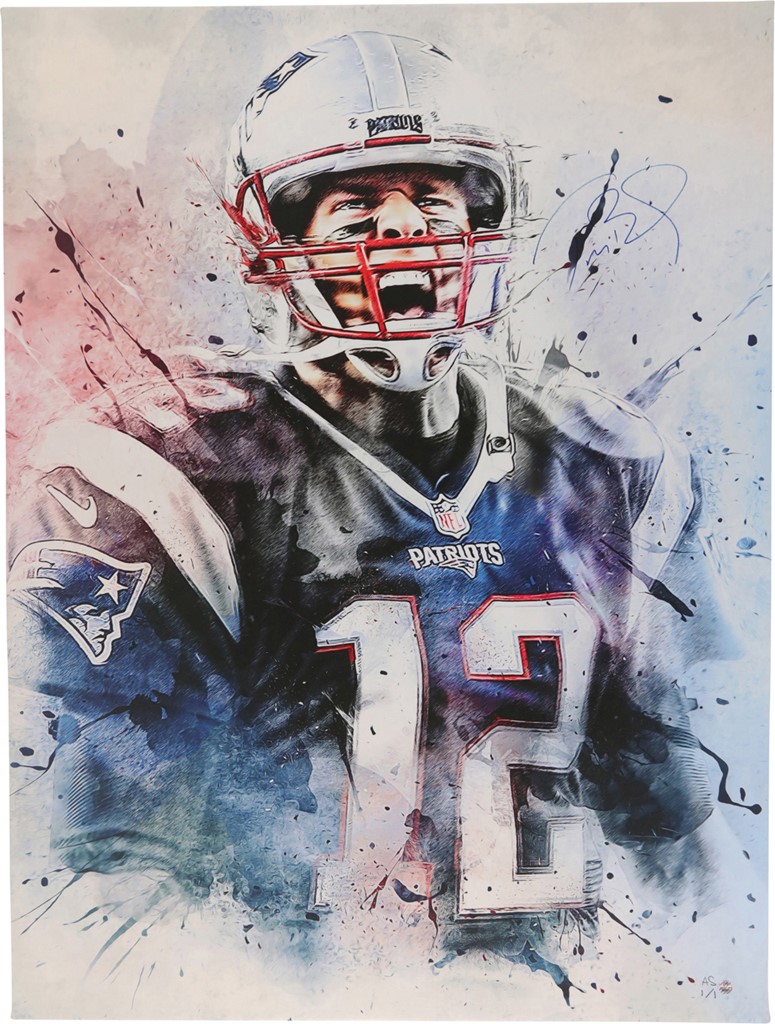 - Tom Brady Signed "1/1" Oversized Canvas (Tristar)