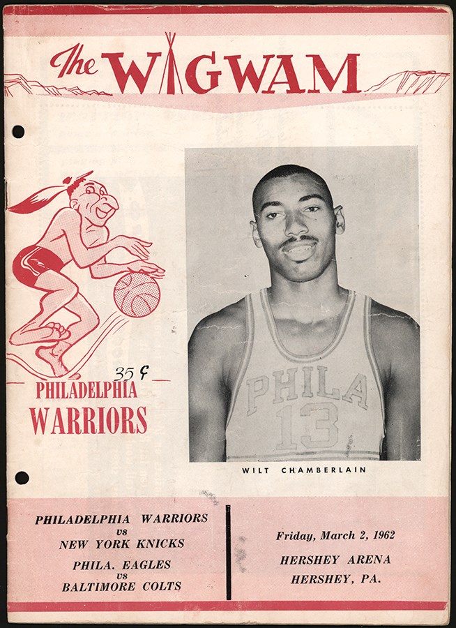 - 3/2/62 Wilt Chamberlain 100-Point Game Philadelphia Warriors Program
