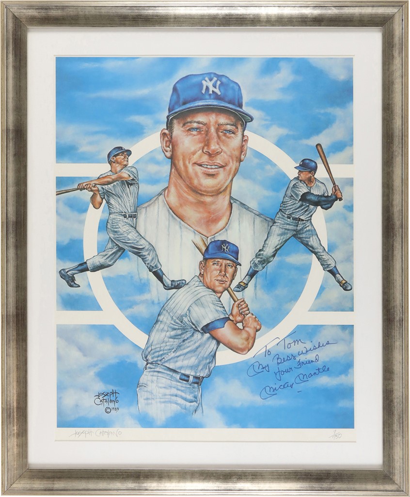 Mantle and Maris - Mickey Mantle Signed Limited Edition Lithograph - Jersey Number 7 of 750!