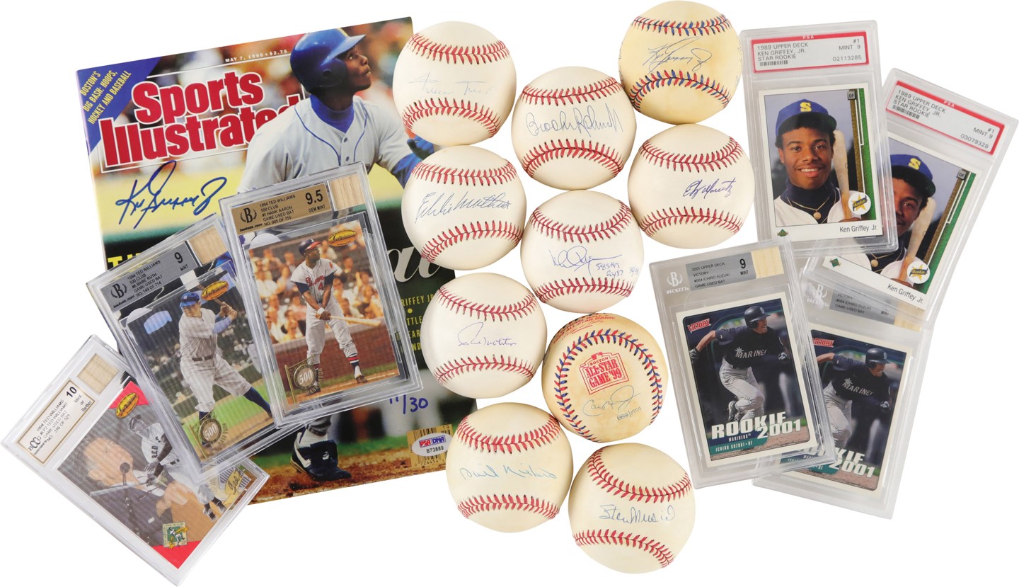 - Baseball Collection with Mostly Autographs and Game Used (30+)