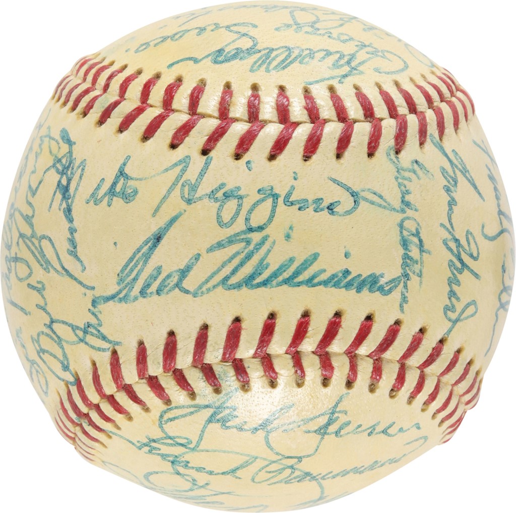 - 1955 Boston Red Sox Team-Signed Baseball w/Ted Williams