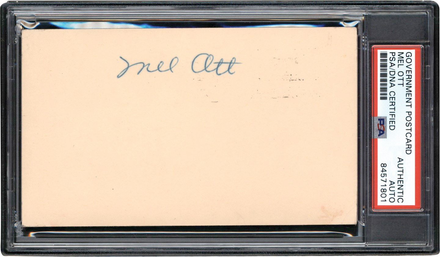 - Mel Ott Signed Government Postcard (PSA)