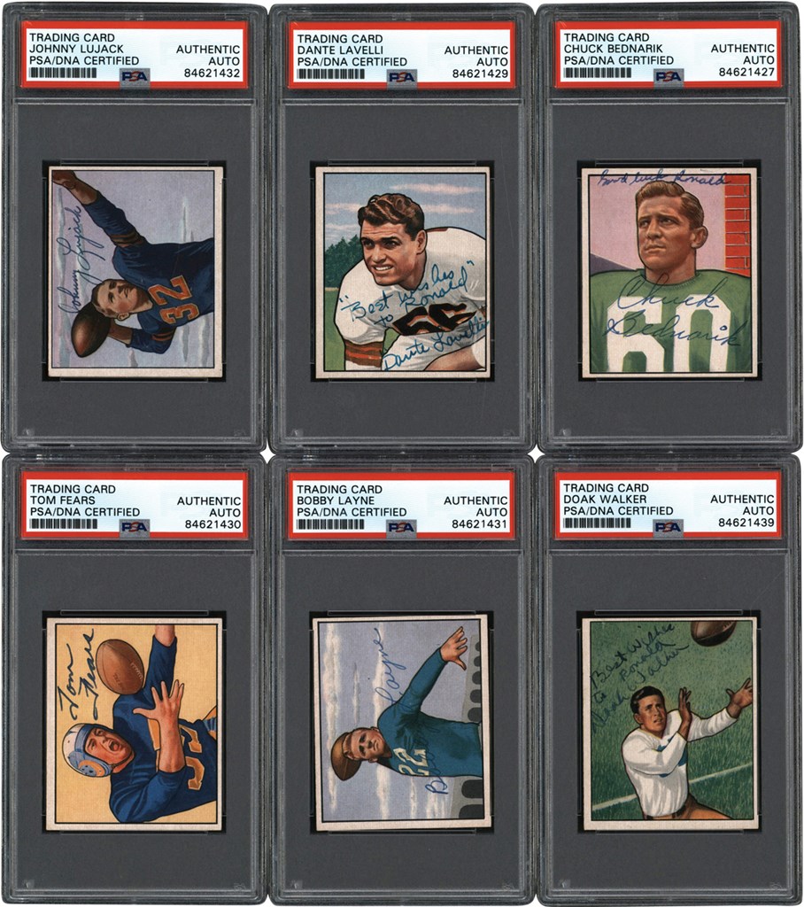 Football Cards - Signed 1950 Bowman Football Collection (81) w/PSA Hall of Famers