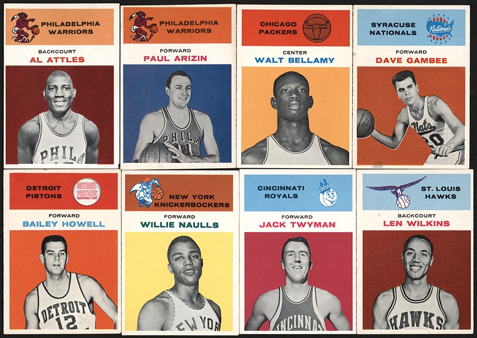 - 1961 Fleer Basketball Partial Set (50/66) Plus Duplicates