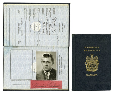 Maurice Richard - 1943 Maurice Richard Passport