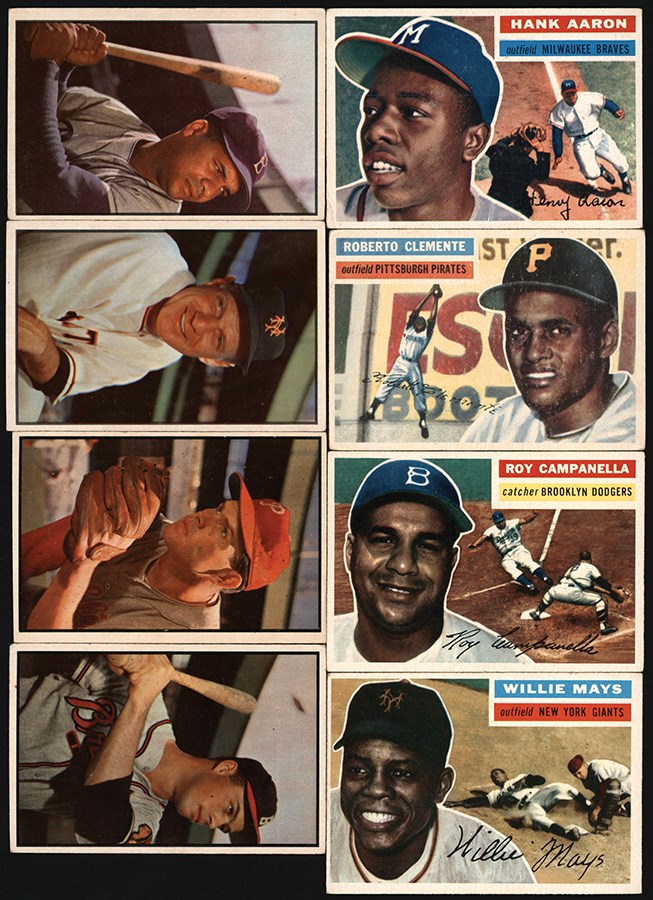 - 1951-1958 Topps & Bowman Collection (98) w/1956 Topps Mays, Aaron, & Clemente