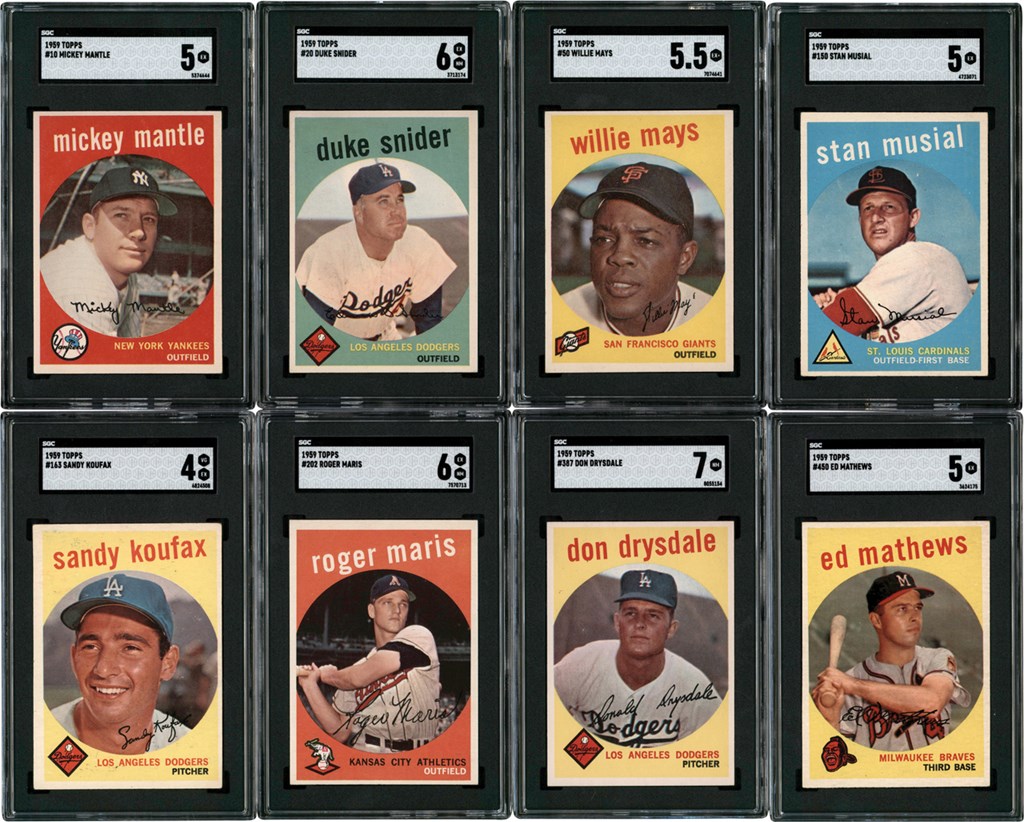 - 1959 Topps Baseball Near Complete Set (526/572) w/SGC