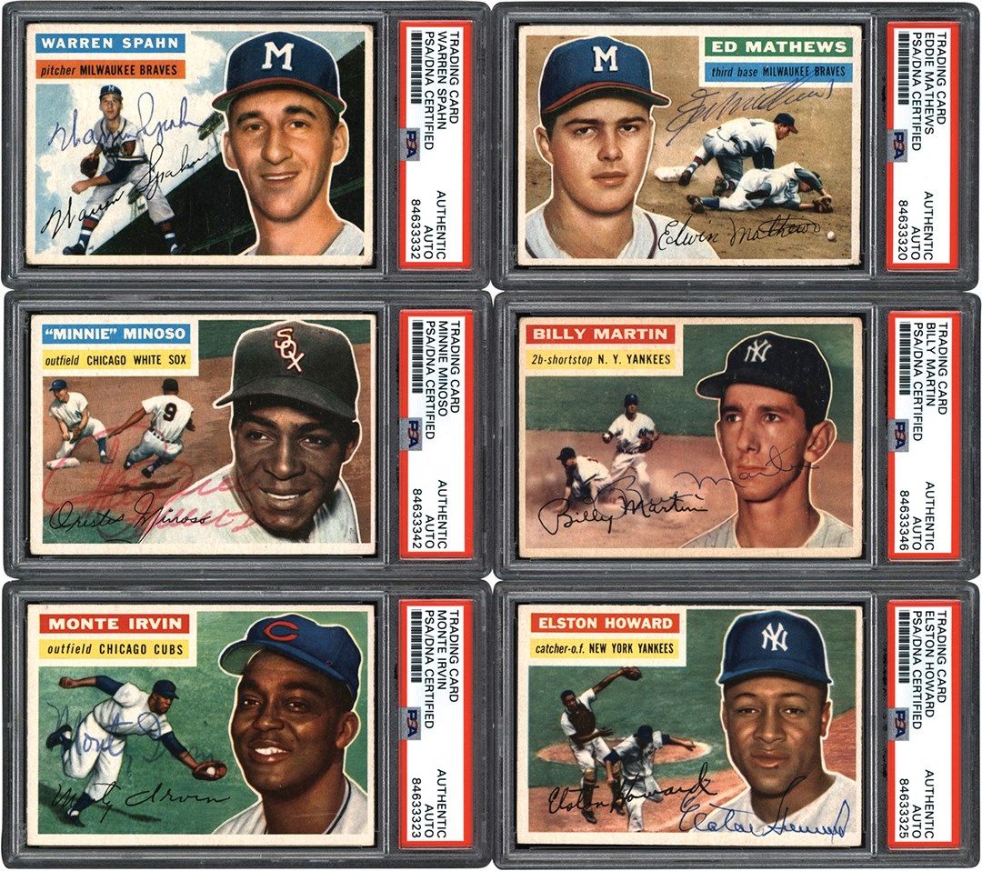 - 1956 Topps Baseball Signed Partial Set (272/340) Plus 10 Duplicates