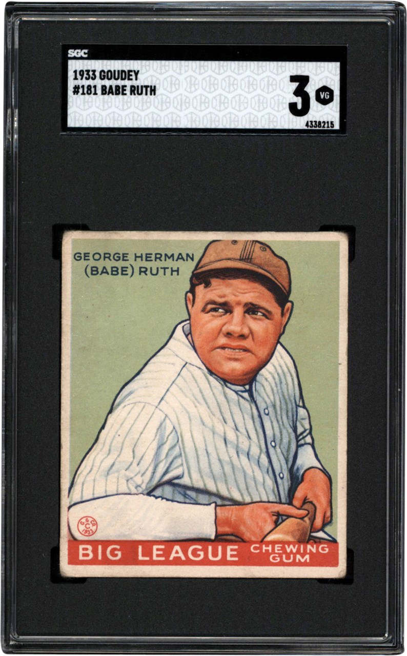 - 1933 Goudey #181 Babe Ruth SGC VG 3