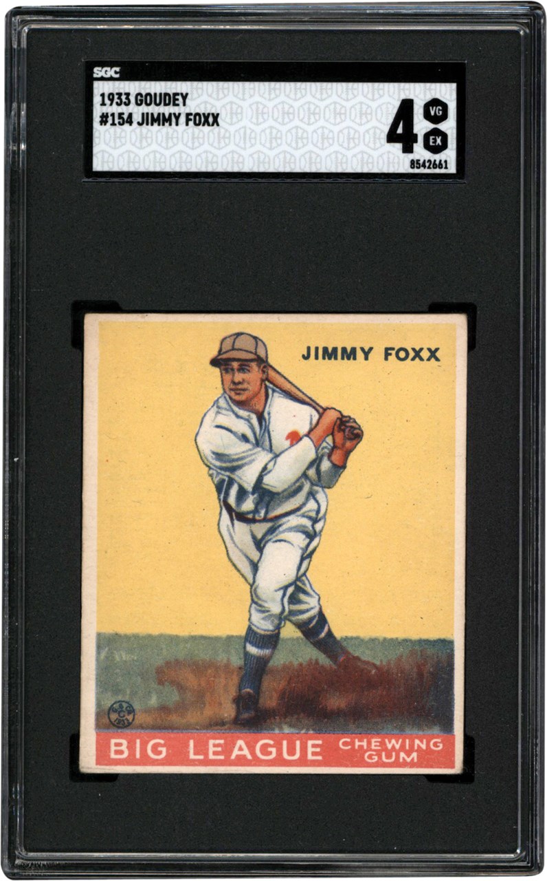 - 1933 Goudey #154 Jimmy Foxx SGC VG-EX 4