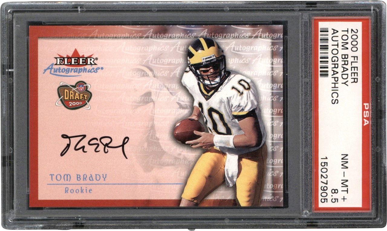 - 2000 Fleer Tradition Autographics Tom Brady Autographed Rookie Card PSA NM-MT+ 8.5