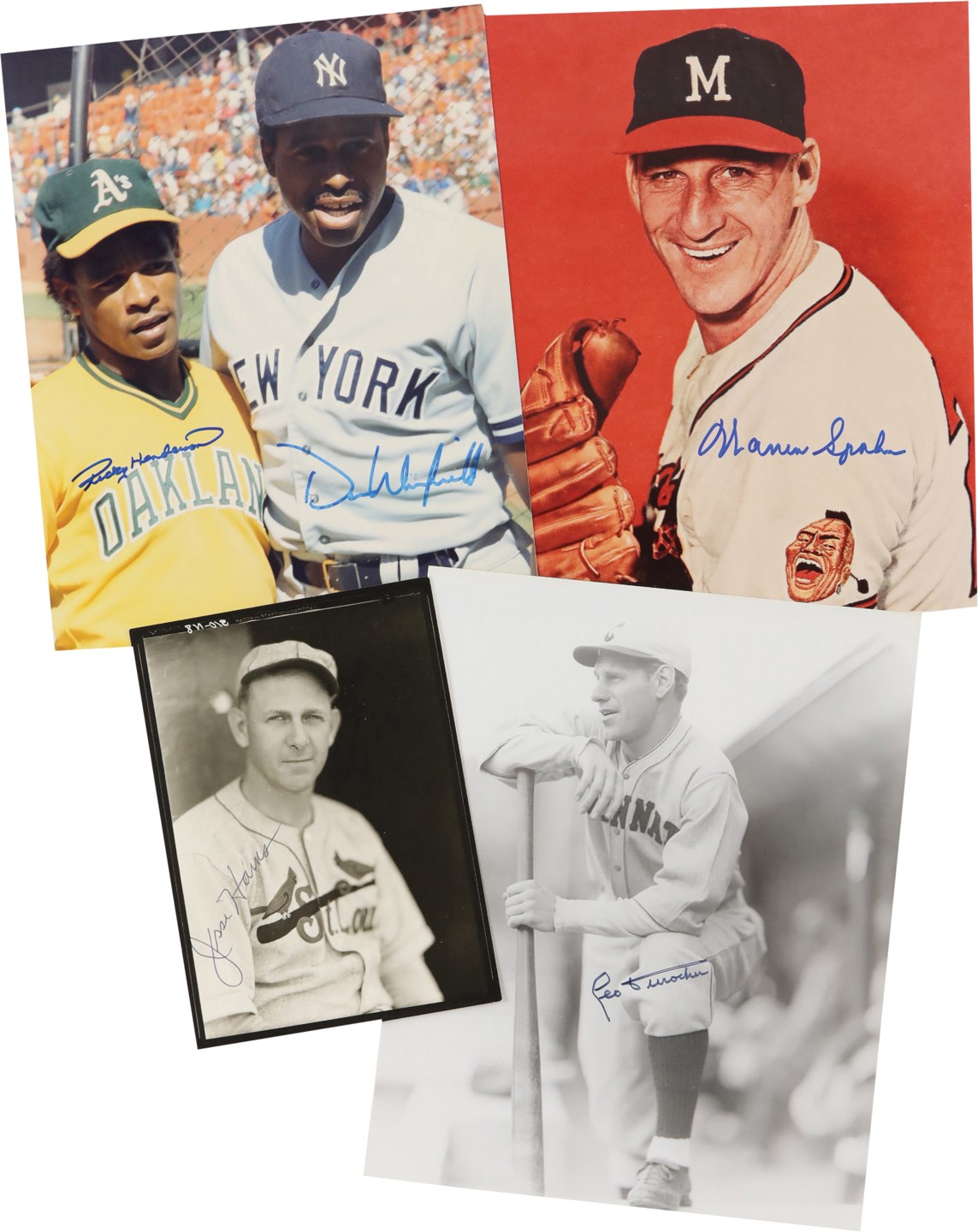 Baseball Autographs - Hall of Famer Signed Photograph Collection (55 Different)
