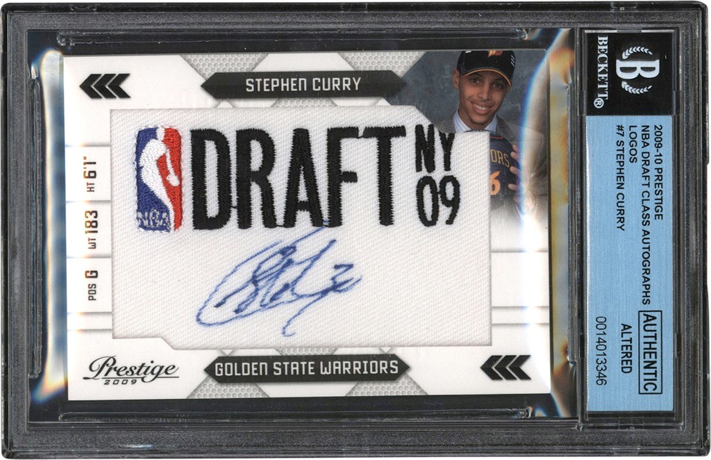 009-2010 Prestige Basketball NBA Draft Class Autographs Logos #7 Stephen Curry Autograph Rookie Card #81/125 BGS - Auto 10
