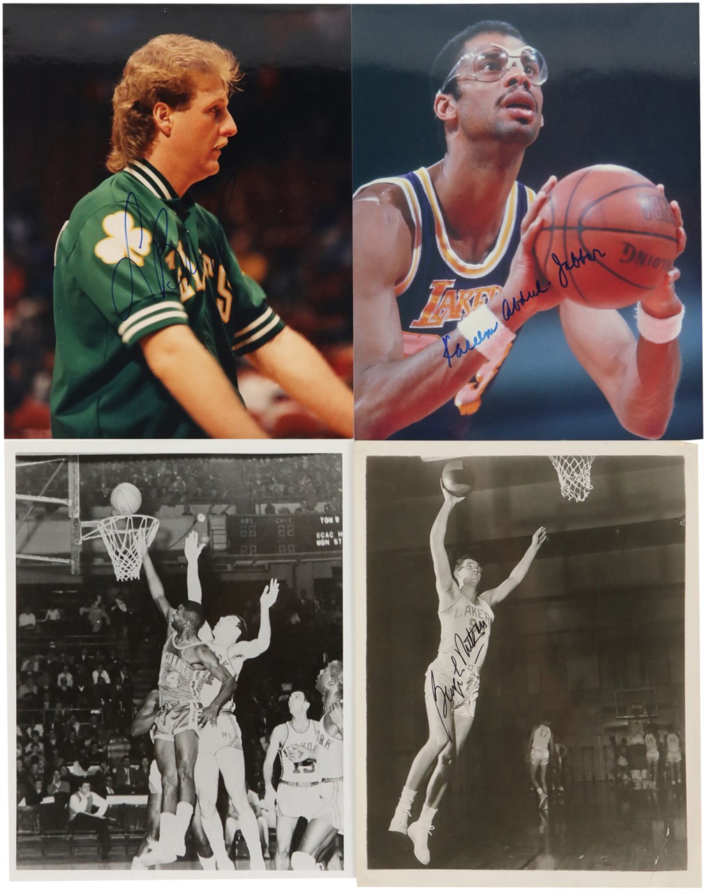- Basketball Hall of Famers and Stars Signed Photograph Collection (32) w/Abdul-Jabbar, Robertson, Mikan, Bird, and West