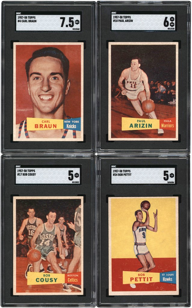 Basketball Cards - 1957-1958 Topps Basketball Partial Set (51/80) w/SGC